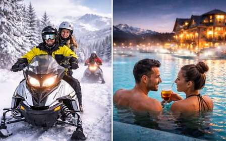 Krakau: Schneemobilfahrt mit Thermalbädern und Abholung vom Hotel
