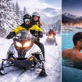 Krakau: Sneeuwscootertocht met thermale baden en ophaalservice vanaf je hotel