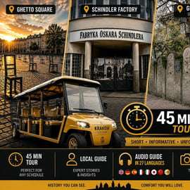 Krakau: Zweiter Weltkrieg und Schindlers Fabrik − Tour per Golfcart