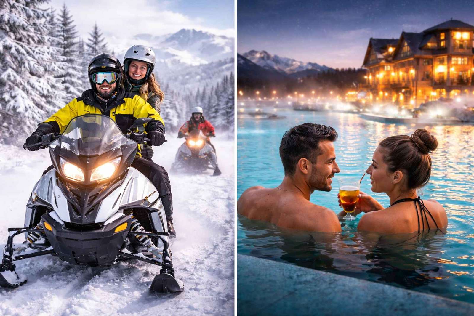 Krakau: Sneeuwscootertocht met thermale baden en ophaalservice vanaf je hotel